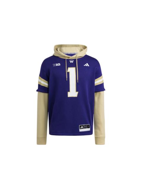 adidas adidas Huskies Jersey Hoodie Washington Team College Purple White Team Sand
