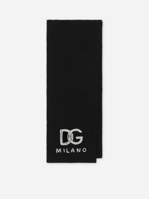 Dolce & Gabbana Fisherman’s rib cashmere scarf with DG logo