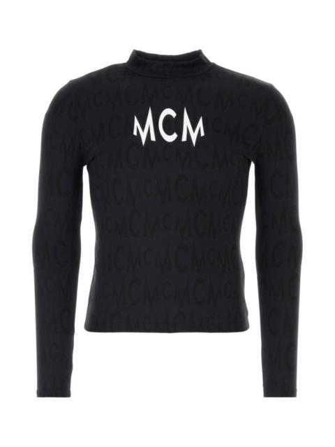 MCM Black stretch nylon t-shirt
