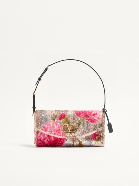 Valentino VALENTINO GARAVANI DEVAIN SMALL EMBROIDERED SHOULDER BAG