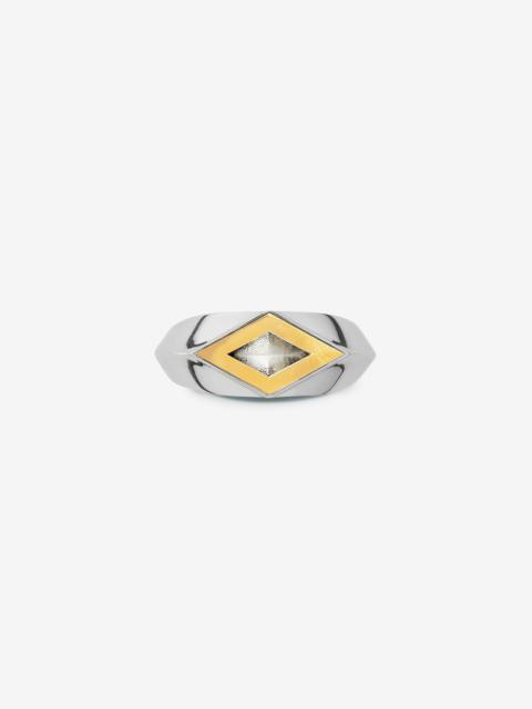 Burberry Silver and Gold-plated Hollow Ring