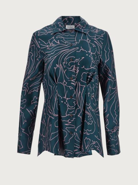 FERRAGAMO PRINTED SILK SHIRT