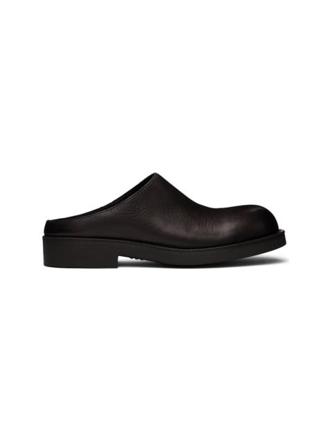 MM6 Maison Margiela Black Leather Biker Mule Loafers