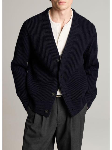 Vince Ribbed Merino Wool-Blend Cardigan