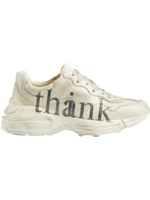 GUCCI Men's 'think/thank' print Rhyton sneaker