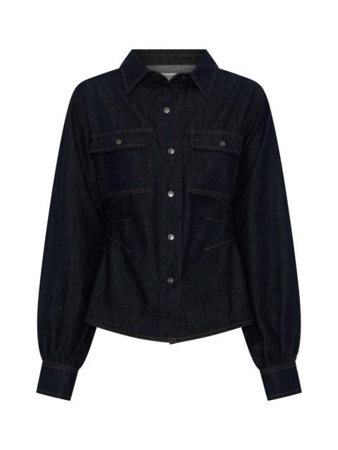 ONE TEASPOON Josie Fitted Denim Shirt - Raw Indigo