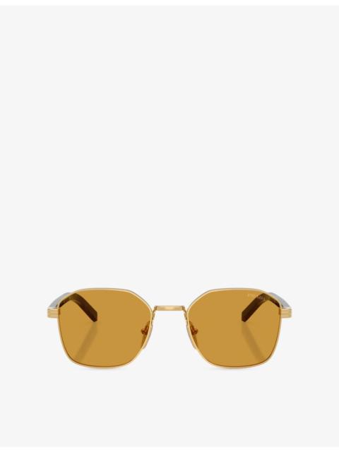Prada PR C50S Square-Frame Steel Sunglasses