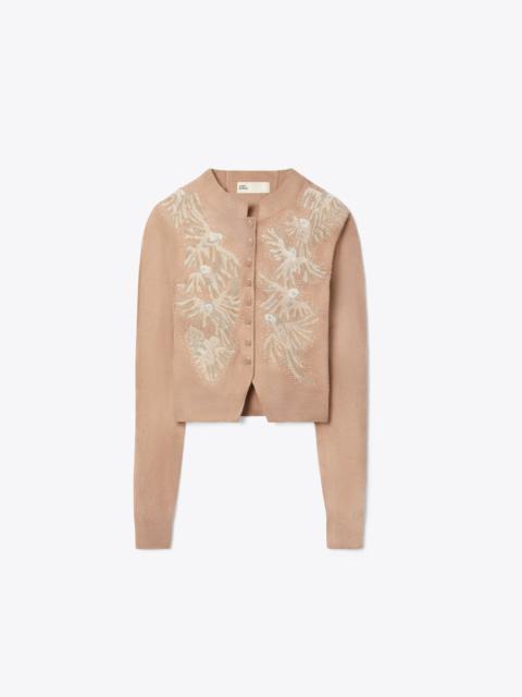 TORY BURCH Embellished Wool Cardigan