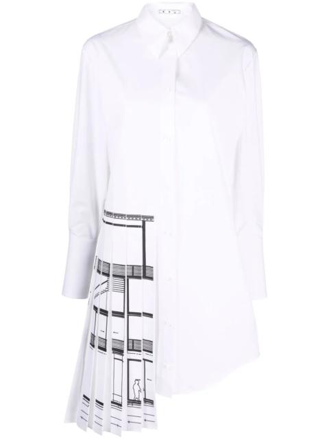 Off-White 주름 패널 셔츠-dress