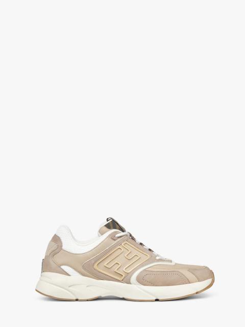 FENDI Beige nubuck leather low-tops