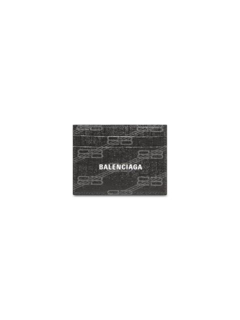 BALENCIAGA Signature Card Holder Bb Monogram Coasted Canvas  in Black