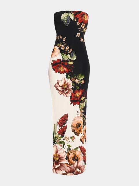 Alice + Olivia Delora Floral Strapless Maxi Dress