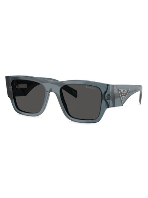 Prada Men's 54MM Rectangular Sunglasses - Dark Grey