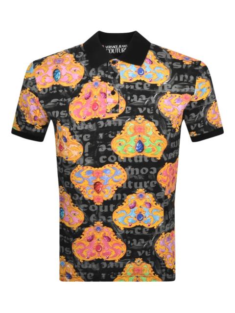 VERSACE JEANS COUTURE baroque-print polo shirt