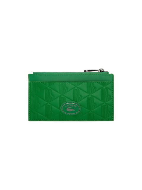 LACOSTE Green Monogramme Zipped Wallet