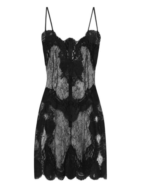 lace-trimmed slip dress