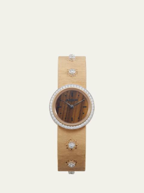 Buccellati Macri 18K Pink Gold Diamond and Tiger's Eye Watch