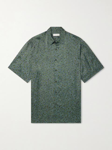 Dries Van Noten Camp-Collar Printed Satin Shirt