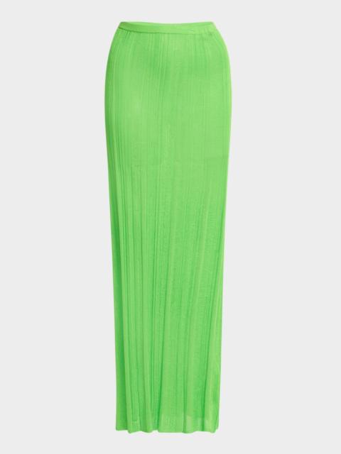 GABRIELA HEARST Daniella Plisse Silk Knit Maxi Skirt