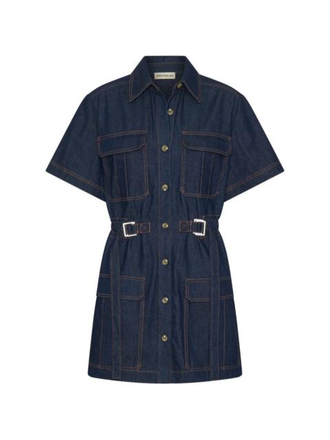 NICHOLAS button belted mini dress