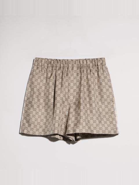 GUCCI Printed silk twill shorts