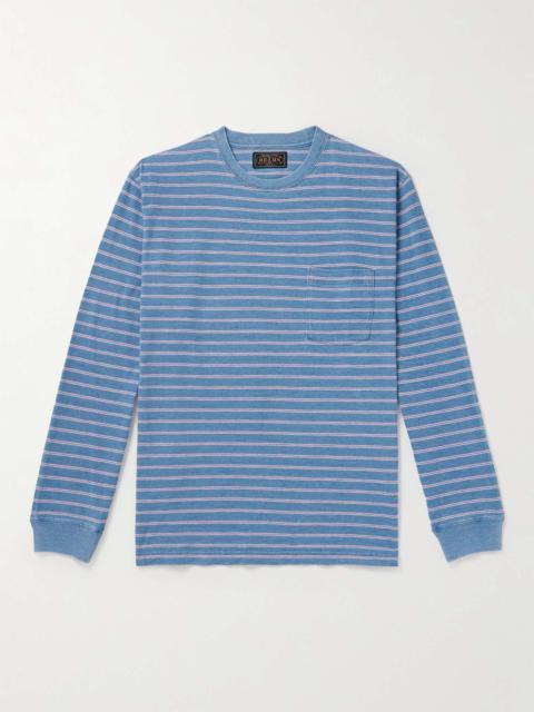 BEAMS PLUS Indigo Striped Cotton-Jersey T-Shirt