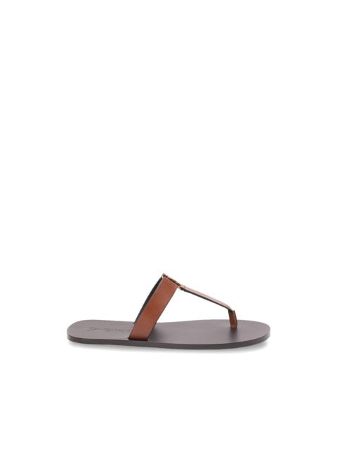 SAINT LAURENT Babylone logo leather sandals