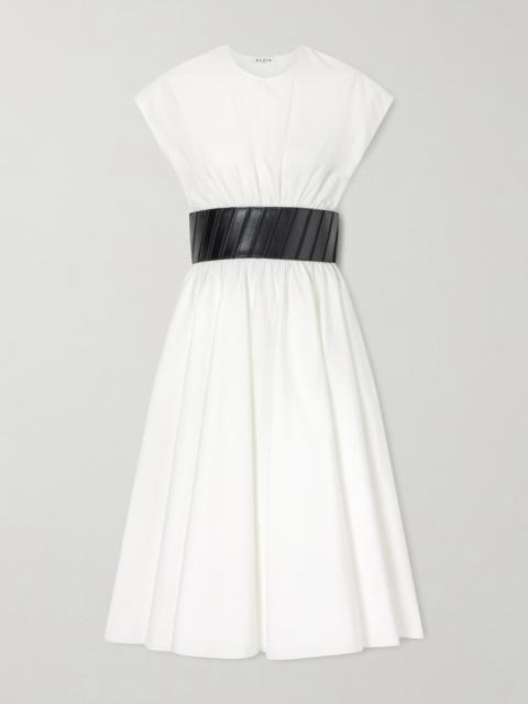Alaïa Belted Cotton-poplin Midi Dress