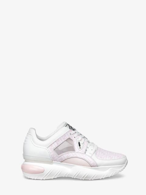 FENDI White leather low-tops