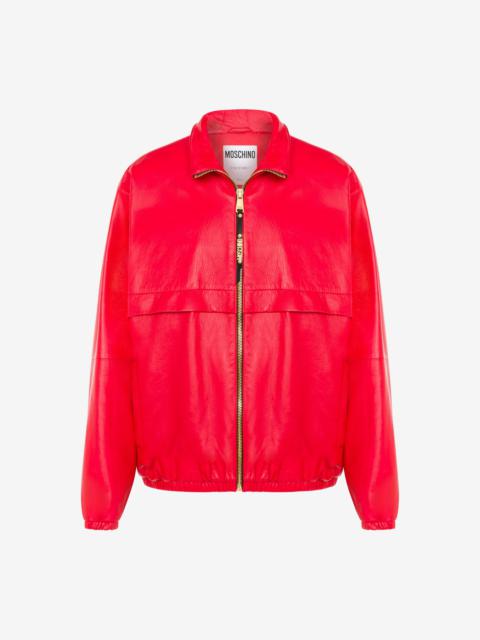 Moschino MINI LETTERING ZIP PULLER NAPPA LEATHER JACKET