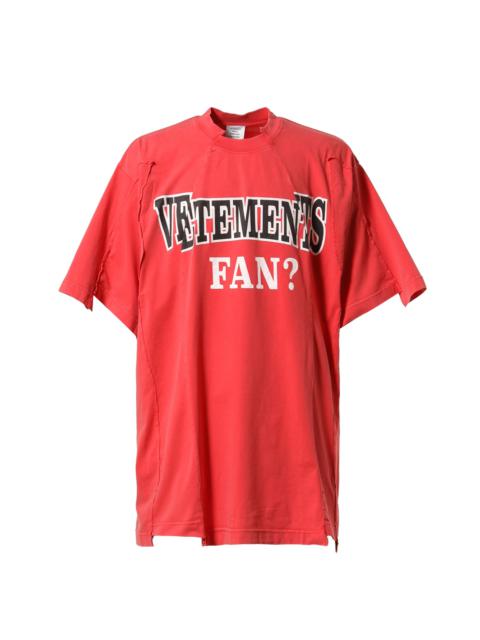 VETEMENTS FAN DECONSTRUCTED T-SHIRT / WASHED RED