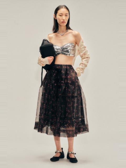 Simone Rocha Sheer Overlay Long Flounce Skirt