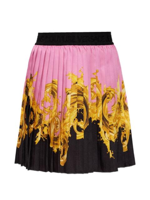 VERSACE JEANS COUTURE printed twill pleated mini skirt