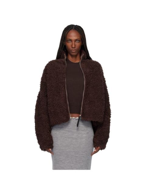 Jil Sander Brown Natural Cotton Faux-Shearling Jacket