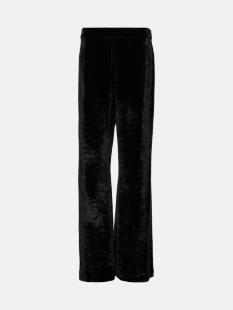 Jil Sander High-rise velvet wide-leg pants