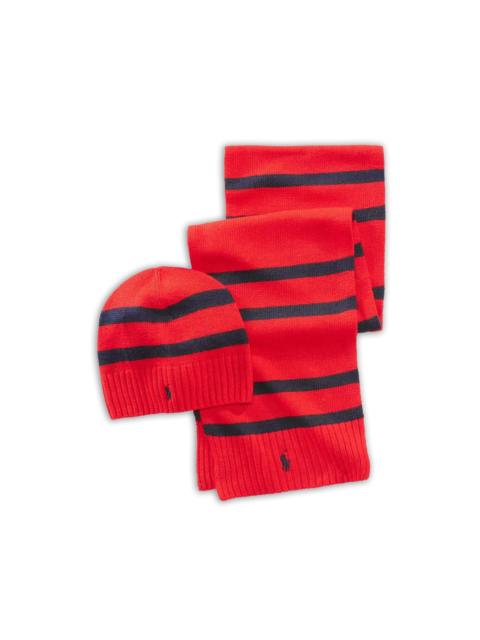 Polo Ralph Lauren striped scarf and beanie hat set