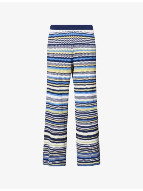 SIMKHAI Farrah Graphic-Pattern Woven Trousers
