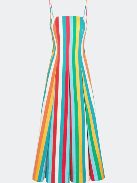SIMONMILLER Astrid Poplin Dress In Vibrant Multi Stripe