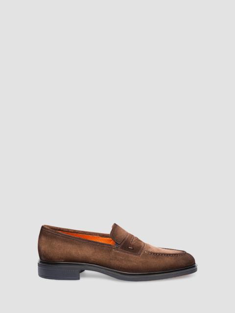 Santoni Men's Leather Penny Loafers - Brown