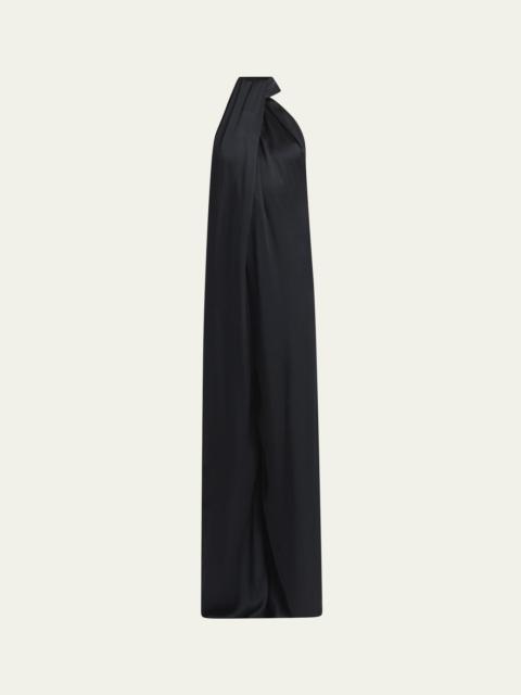Stella McCartney Envers Draped Satin Halterneck Jumpsuit