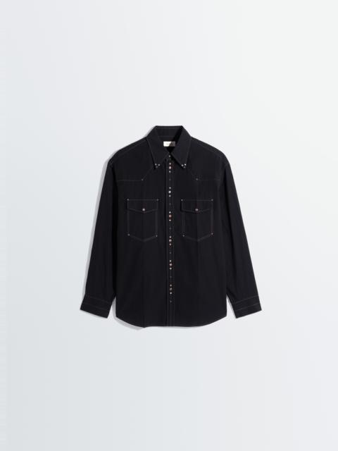 Lemaire SHIRT WITH STUDS IN CREPE COTTON