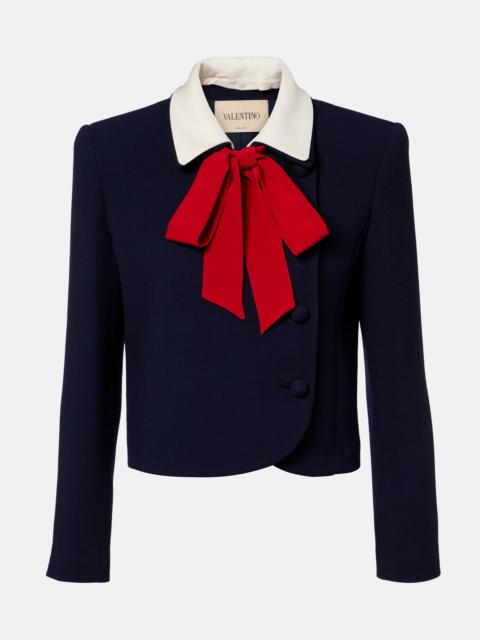 Valentino Tie-neck virgin wool jacket