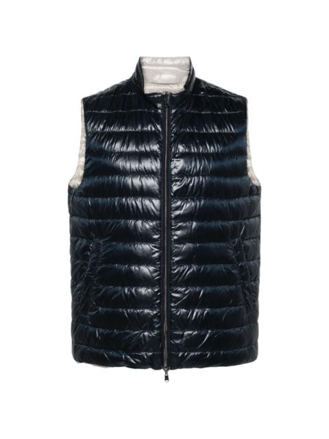 reversible down-feather gilet