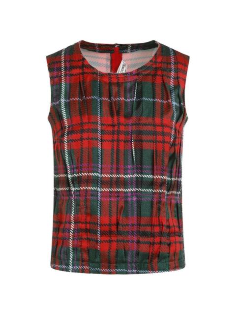 Comme Des Garçons pleated plaid vest