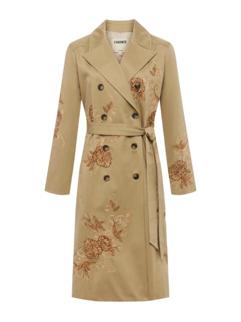 L'AGENCE Venus Embroidered Trench Coat