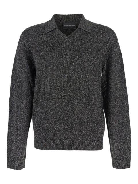 EMPORIO ARMANI polo-neck lurex sweater