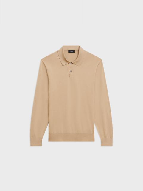 Theory Goris Long-Sleeve Polo Shirt in Light Bilen