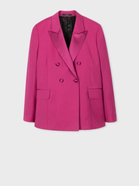 Magenta Wool-Mohair Double Breasted Jacket