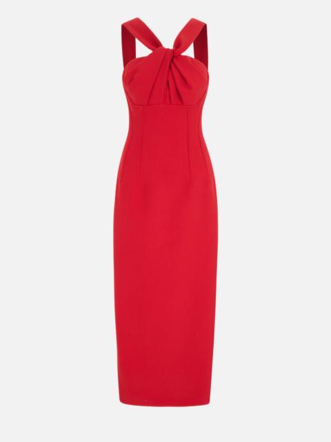 EMILIA WICKSTEAD Lucciene Dress in Red Birdseye Suiting