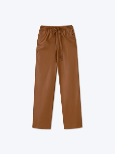 Nanushka CALIE - OKOBOR™ alt-leather drawstring waist trousers - Tobacco